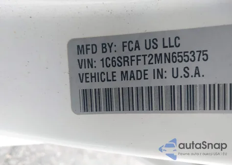2021 Ram 1500 Big Horn 4X4 5'7 Box из США, поврежденный, VIN 1C6SRFFT2MN655375
